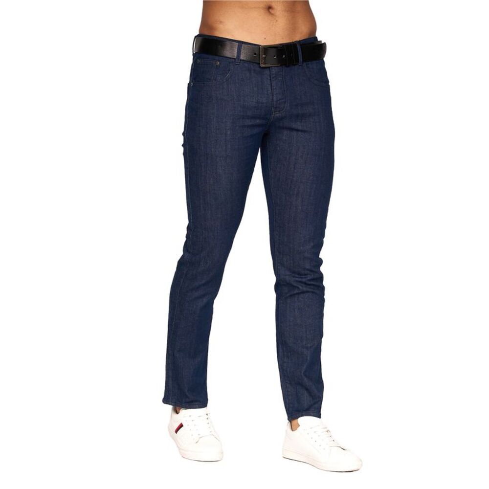 Crosshatch Mens Farrowed Stretch Jeans / Raw Wash